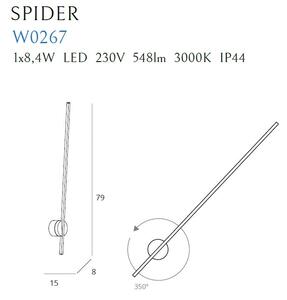 Maxlight SPIDER | Nástenné otáčacie dizajnové LED svietidlo Farba: Čierna