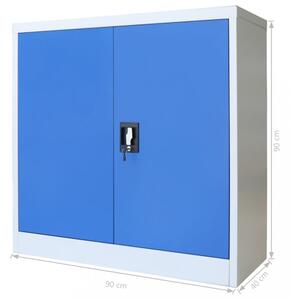 Kancelárska skriňa sivá / modrá Dekorhome 90x40x140cm