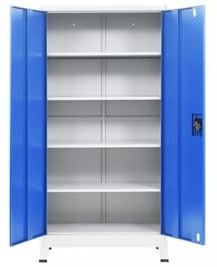 Kancelárska skriňa sivá / modrá Dekorhome 90x40x140cm