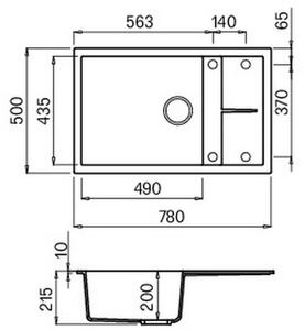 Granitový drez Elleci Unico 310 Black K86