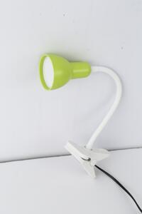 NIPEKO Stolná flexibilná LED lampa s klipom, 5W, teplá biela, 31cm, zelená