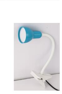 NIPEKO Stolná flexibilná LED lampa s klipom, 5W, teplá biela, 31cm, modrá