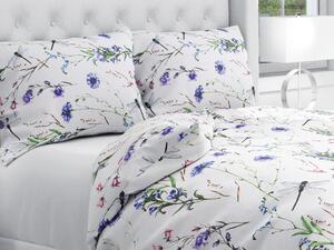 Biante Bavlnené posteľné obliečky Sandra SA-429 Lúčne kvietky s vážkami Jednolôžko 140x200 a 70x90 cm