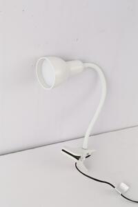 NIPEKO Stolná flexibilná LED lampa s klipom, 5W, teplá biela, 31cm, biela