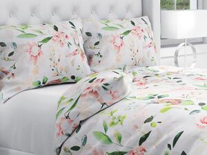 Biante Bavlnené posteľné obliečky Sandra SA-432 Vtáci medzi kvetmi Jednolôžko 140x200 a 70x90 cm