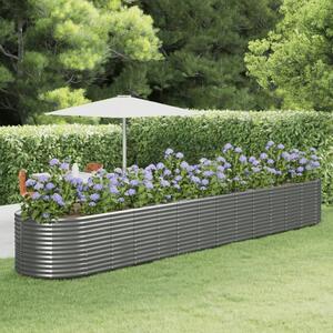Vyvýšený záhradný záhon sivý 554x100x68 cm práškovaná oceľ