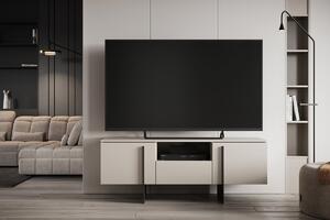 TV skrinka Larena 150 cm s výklenkom - kašmír / čierny nozki