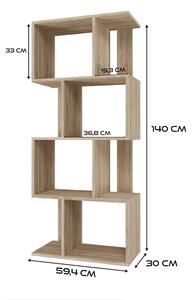 Najlacnejsinabytok FIESTA 4P, regál, knižnica, dub Sonoma