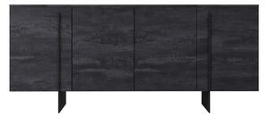 Komoda Larena 200 cm - Čierny betón / čierny nozki