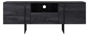 TV skrinka Larena 150 cm s výklenkom - Čierny betón / čierny nozki