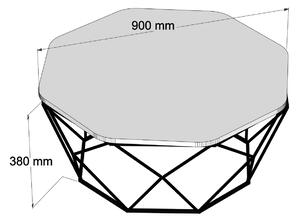 Dizajnový konferenčný stolík Gagenia 90 cm biely mramor