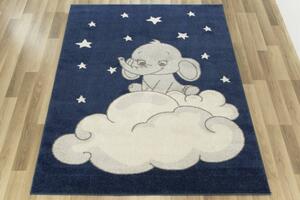 Detský koberec EMILY KIDS 2342A Slon modrý