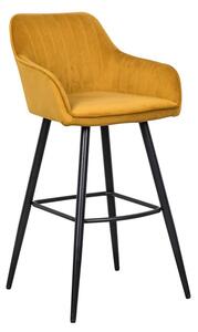 Dizajnová barová stolička Esmeralda horčicový zamat