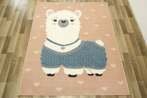 Detský koberec Luna Kids 534213/95855 flamin Lama, ružový