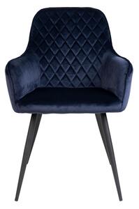 Dizajnová jedálenská stolička Gracelyn tmavomodrý zamat