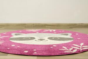 Detský koberec EMILY KIDS 5863A zvieratko Mýval, ružový / sivý