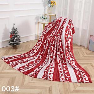 Červeno-biela vianočná mikroplyšová deka SOBI Rozmer: 160 x 200 cm