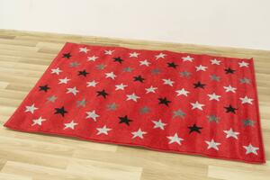Detský koberec Fushe 2327 Hviezdy červený