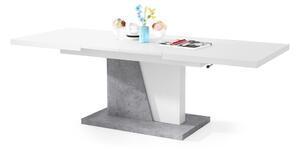 GRAND NOIR biela / beton, rozkladacia, zdvíhací konferenčný stôl, stolík