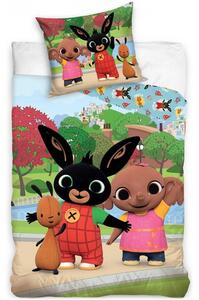Detské posteľné obliečky Zajačik Bing, Flop a Sula v parku - 100% bavlna - 70 x 90 cm + 140 x 200 cm