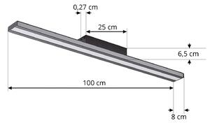 Lucande Smart LED stropné svetlo Leicy black 8 cm RGB CCT