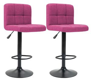 Barové stoličky s látkovým poťahom, 2 ks, rôzne farby- pink