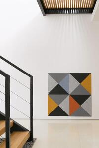 Dekoratívne filcové panely FLATLINE FL SET7, rozmer 114 x 114 cm, trojuholníky sivo-oranžové, IMPOLTRADE