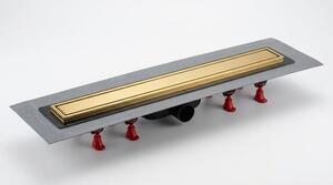 Sprchový žľab SAT Aurum 65 cm brúsená zlatá mat plný SATZLAB70BG