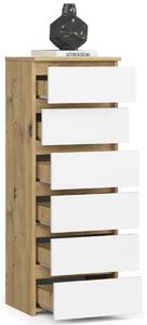 Ak furniture Komoda so zásuvkami CL6 40 x 109 cm dub artisan/bílá