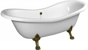 Voľne stojaca vaňa Polysan Charlestone 188x80 cm akrylát ľavá aj pravá biela/nohy bronz 38132