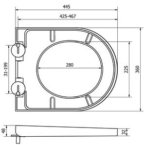 MEXEN - WC doska so spomaľovacím mechanizmom, široký, duroplast - biela - 39020100