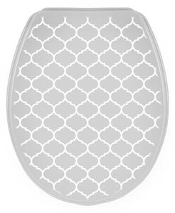 Erga Iris, toaletné WC sedátko z polypropylénu, šedá so vzorom Orient, ERG-07989