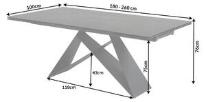 Jedálenský stôl Prometheus 180-260cm lava