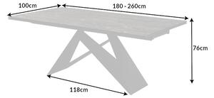 Jedálenský stôl Prometheus 180-260cm hrdza