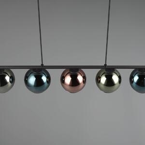 Závesné svietidlo Sheldon päť sklenených gúľ