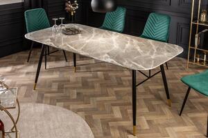 Jedálenský stôl Paris 180cm sklenený mramorový vzhľad sivý