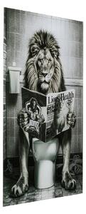 Bath Lion obraz sivý 80x60 cm