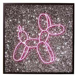Baloon Dog LED obraz ružový 80x80 cm