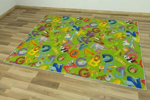 Detský koberec Alfabet 12 zelený