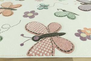 Detský koberec Diamond Motýle krémový