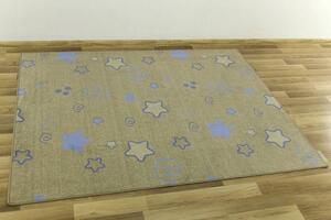 Detský metrážny koberec Stars pastelové hviezdy
