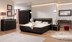 ARNO posteľ čierny mat, sektorový spáľňový nábytok