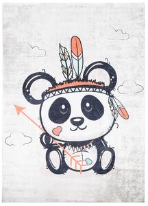 Detský koberec s motívom rozkošnej indiánskej pandy Šedá Šírka: 120 cm | Dĺžka: 170 cm