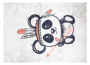 Detský koberec s motívom rozkošnej indiánskej pandy Šedá Šírka: 120 cm | Dĺžka: 170 cm