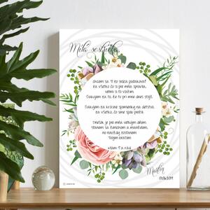 INSPIO - výroba darčekov a dekorácií - Svadobný dar - Poďakovanie pre sestru od ženícha - svadobná tabuľka