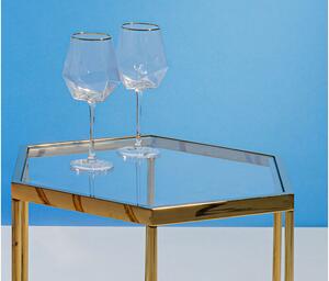 Diamond Gold pohár na víno so zlatým okrajom