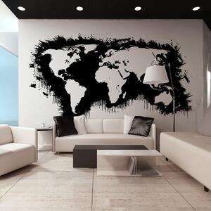 Fototapeta XXL mapy sveta v čiernobielej kombinácii - White continents, black oceans