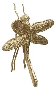 Dragonfly nástenná dekorácia zlatá 17x17 cm