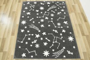 Detský koberec Lima 9572A tmavo sivý/krém Nočné nebo