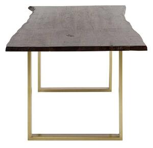Harmony jedálenský stôl 160x80 cm tmavohnedý / mosadz
